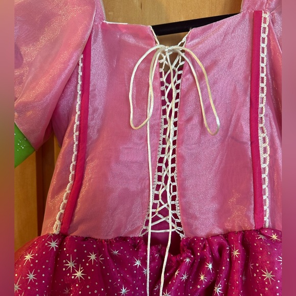 👸🏽💖 Magical lace up dress up pink and green princess dress girls size 8 - Picture 6 of 9